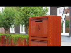 Caja de cartas de metal Corten Acero Jardín de escultura de correo para espacios al aire libre