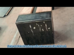 HNJBL corten de acero rústico banco moderno de troncos